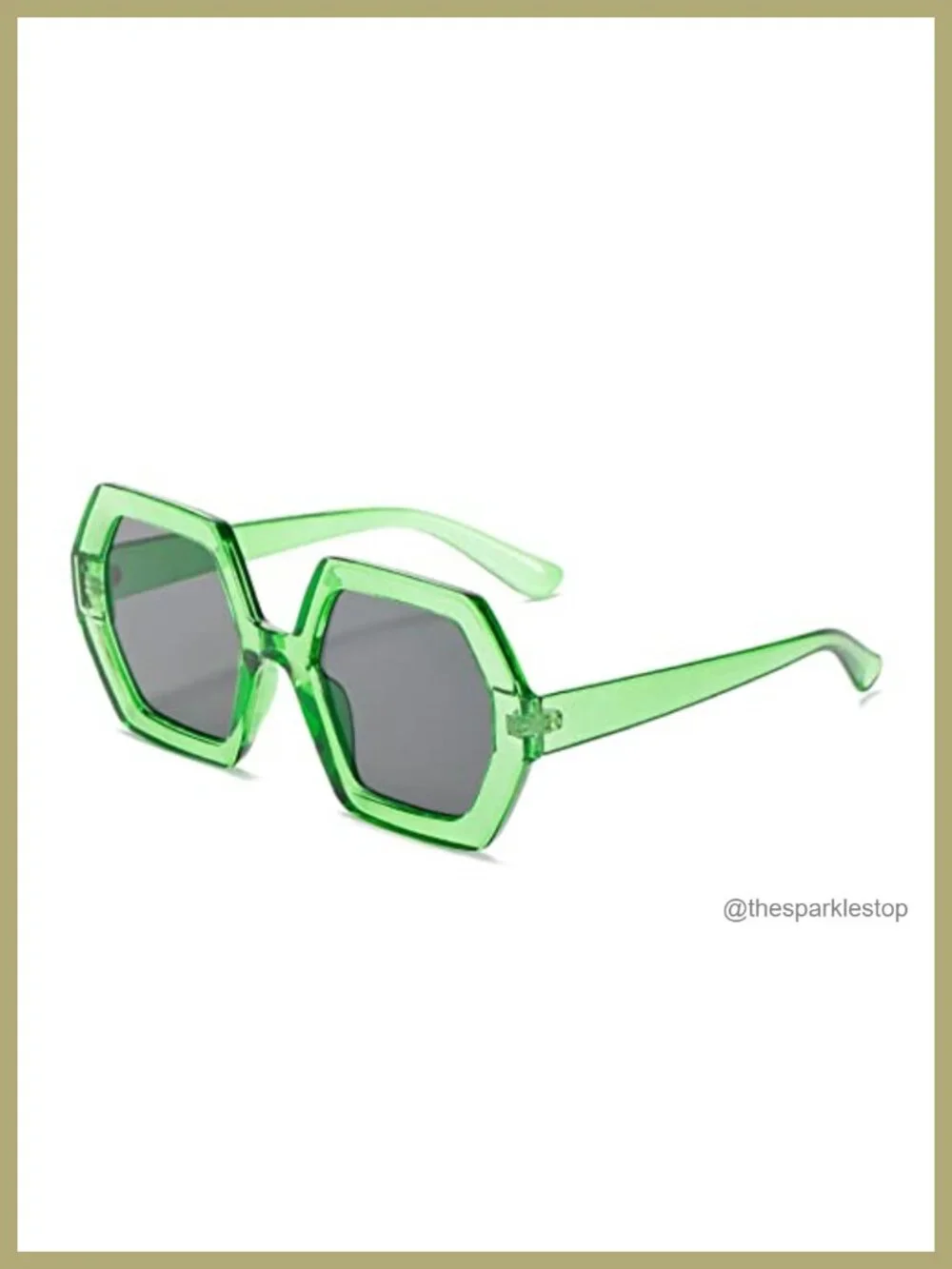 Vintage Retro Oversized Square Sunglasses Hexagon Thick Shades Women
